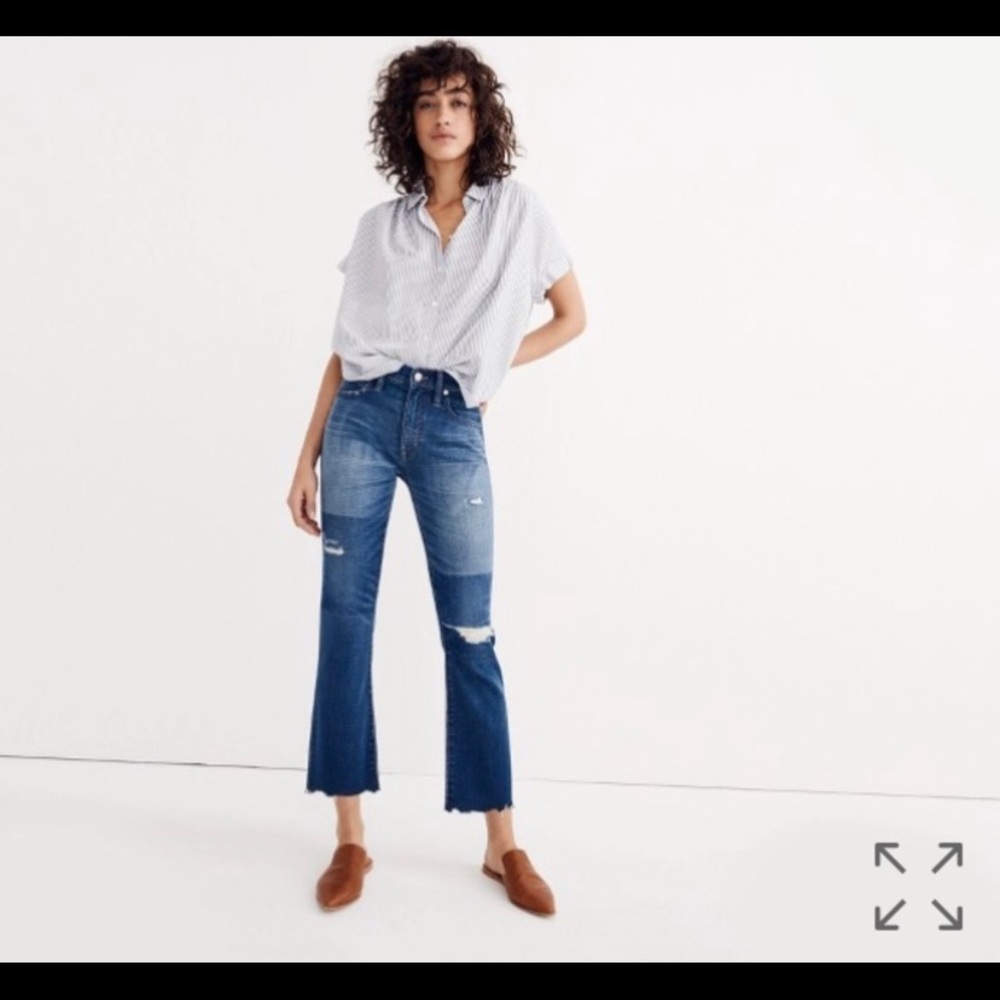 Madewell Cali DemiBoot high rise unpatched edition